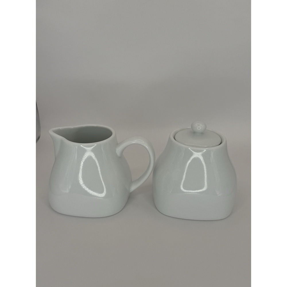 Pier 1 Imports Luminious Everyday White Porcelain Creamer And Lidded Sugar Set
